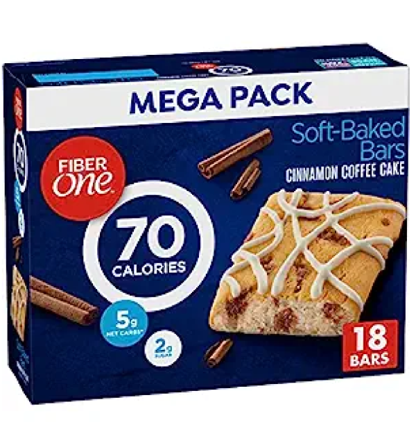 Fiber One 70 Calorie Soft-Baked Bars Cinnamon Coffee Cake 18 ct-main