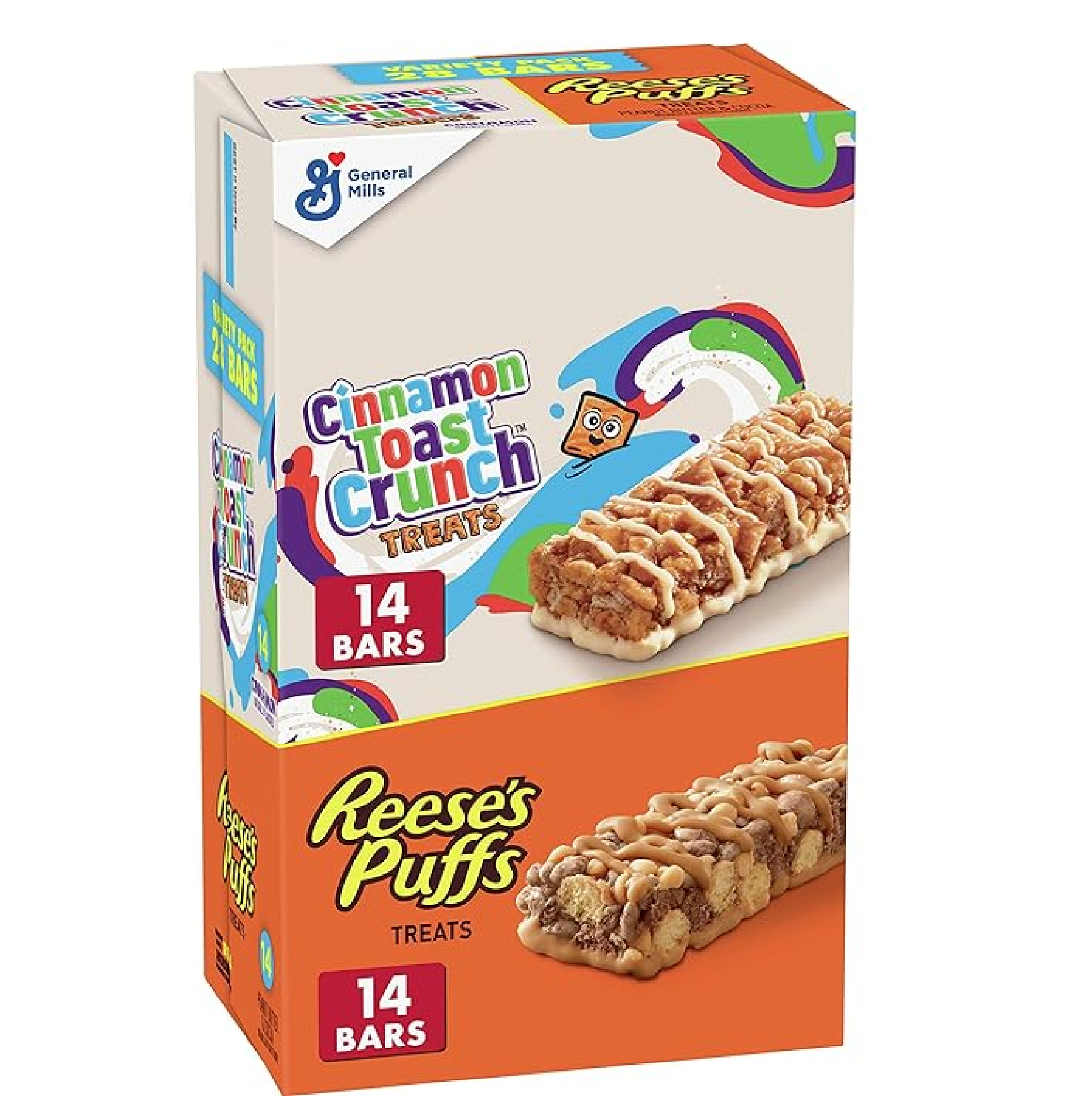 Reese's Puffs Cinnamon Toast Crunch Cereal Treat Bars Variety Pack 28 ct-main