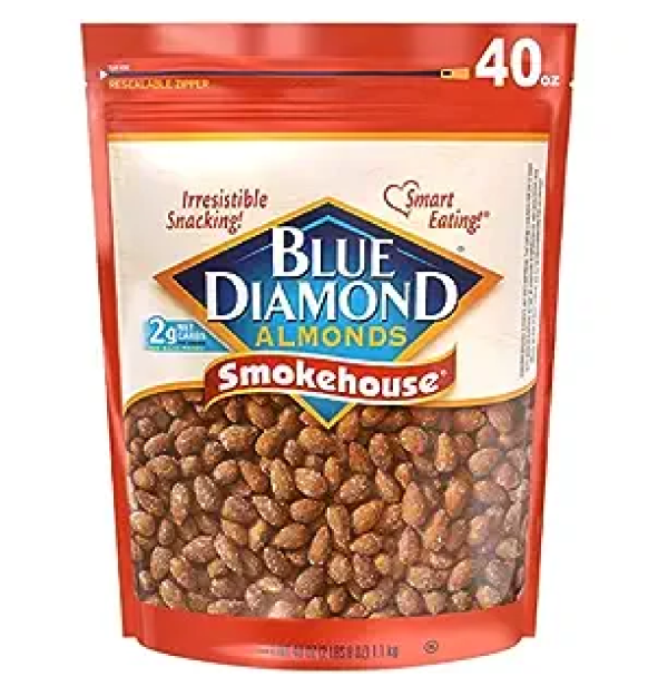 Blue Diamond Almonds Smokehouse Flavored Snack Nuts 40 Oz Resealable Bag Pack of 1-main