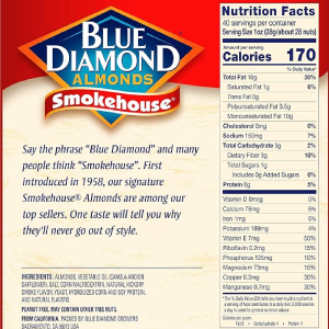 Blue Diamond Almonds Smokehouse Flavored Snack Nuts 40 Oz Resealable Bag Pack of 1-nf