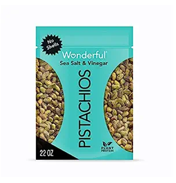 Wonderful Pistachios No Shells Sea Salt & Vinegar Nuts 22 Ounce Bag Protein Snack On-the-Go Snack-main