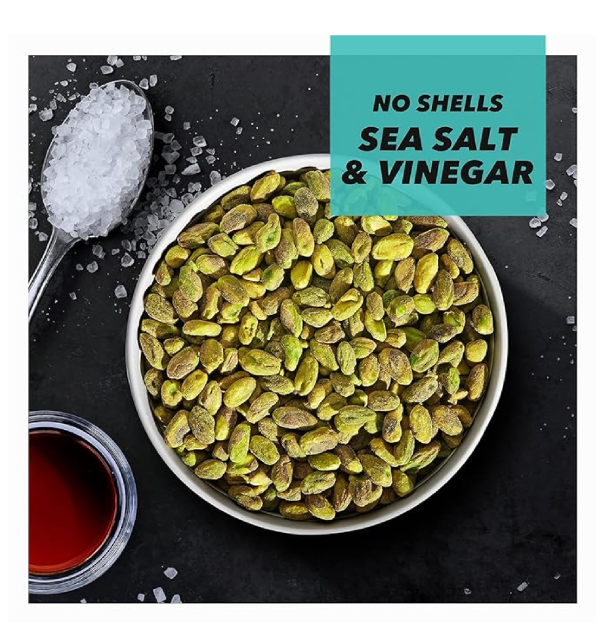 Wonderful Pistachios No Shells Sea Salt & Vinegar Nuts 22 Ounce Bag Protein Snack On-the-Go Snack-back