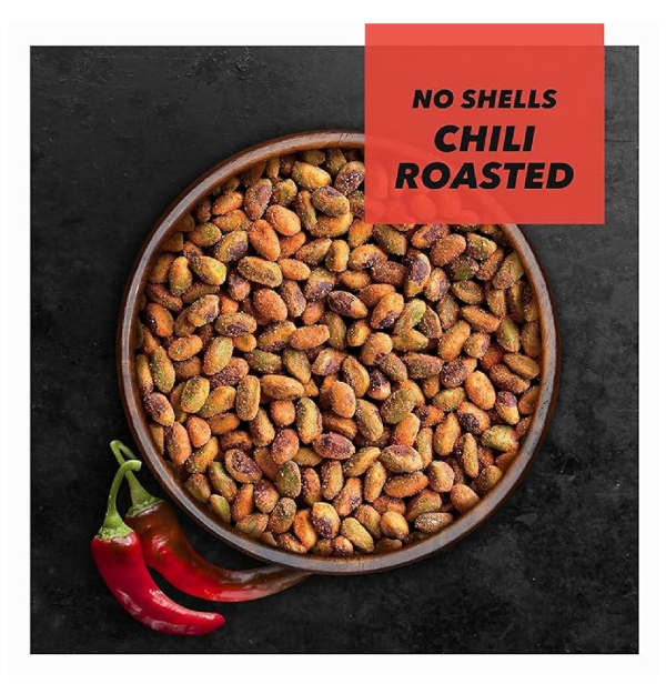 Wonderful Pistachios No Shells Chili Roasted Nuts 22 Ounce Resealable Bag Healthy Snack Protein Snack Pantry Staple-back