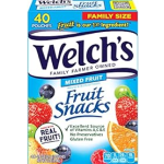 Welch's Fruit Snacks Mixed Fruit Perfect for School Lunches Gluten Free Bulk Pack Individual Single Serve Bags 0.8 oz Pack of 40-main