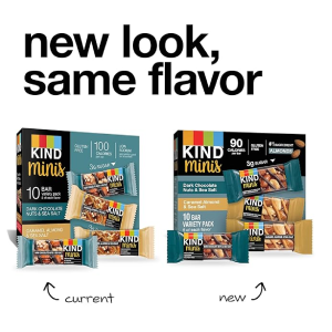 KIND Minis Dark Chocolate Nuts & Sea Salt/ Caramel Almond & Sea Salt 14 Oz Pack Of 20-back