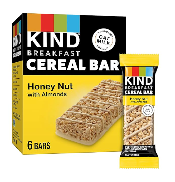 KIND Breakfast Cereal Bars Gluten Free Snacks Honey Nut with Almonds 9.3oz Box 6 Bars-main