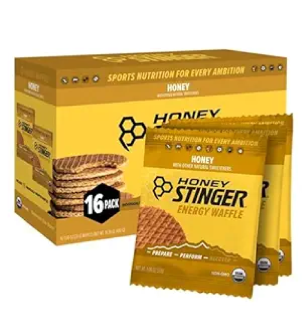 Honey Stinger Organic Honey Waffle Energy Stroopwafel for Exercise Endurance and Performance Sports Nutrition for Home & Gym Pre & During Workout Box of 16 Waffles 16.96 Ounce-main