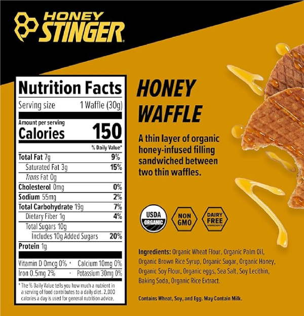 Honey Stinger Organic Honey Waffle Energy Stroopwafel for Exercise Endurance and Performance Sports Nutrition for Home & Gym Pre & During Workout Box of 16 Waffles 16.96 Ounce-nf