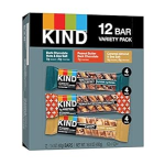 KIND Nut Bars Favorites Variety Count 1.4 Ounce 12 Count Dark Chocolate Nuts and Sea Salt Peanut Butter Dark Chocolate Caramel Almond and Sea Salt-main