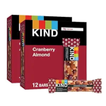 KIND Bars Cranberry Almond Healthy Snacks Gluten Free 5g Protein 24 Count-main