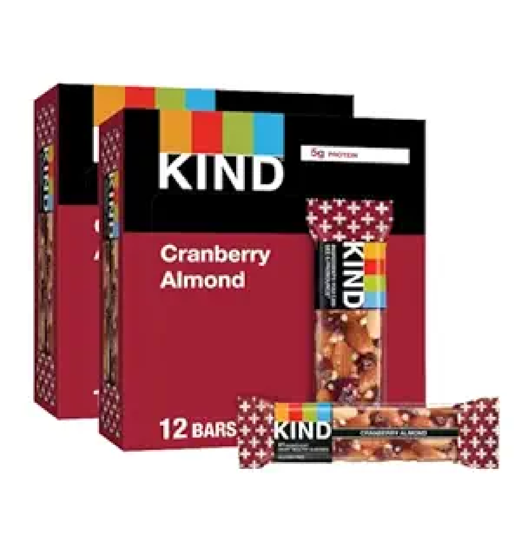 KIND Bars Cranberry Almond Healthy Snacks Gluten Free 5g Protein 24 Count-main