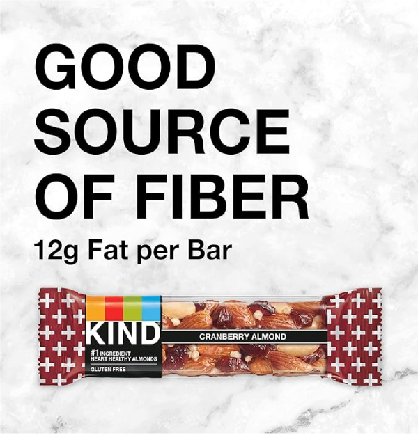 KIND Bars Cranberry Almond Healthy Snacks Gluten Free 5g Protein 24 Count-back3