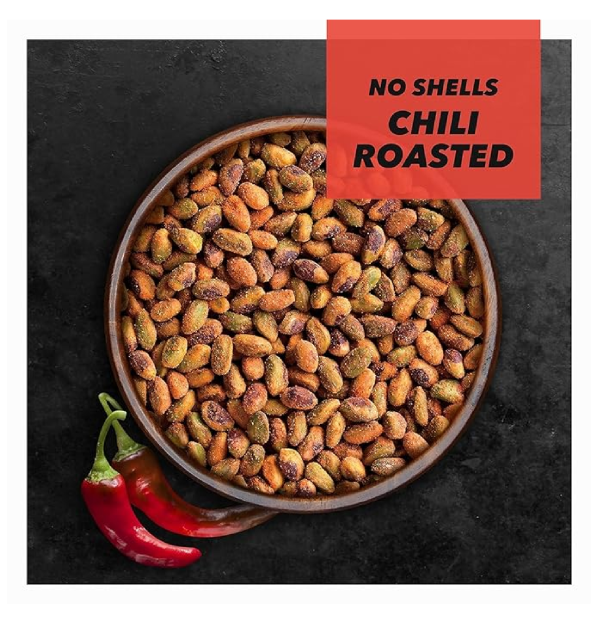 Wonderful Pistachios No Shells Chili Roasted Nuts 2.25 Ounce Pack Of 8 Protein Snack On-the-Go Snack-back2