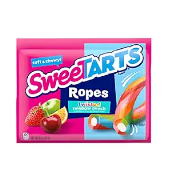 SweeTARTS Ropes Twisted Rainbow Punch Candy 9 Ounce Pouch-main