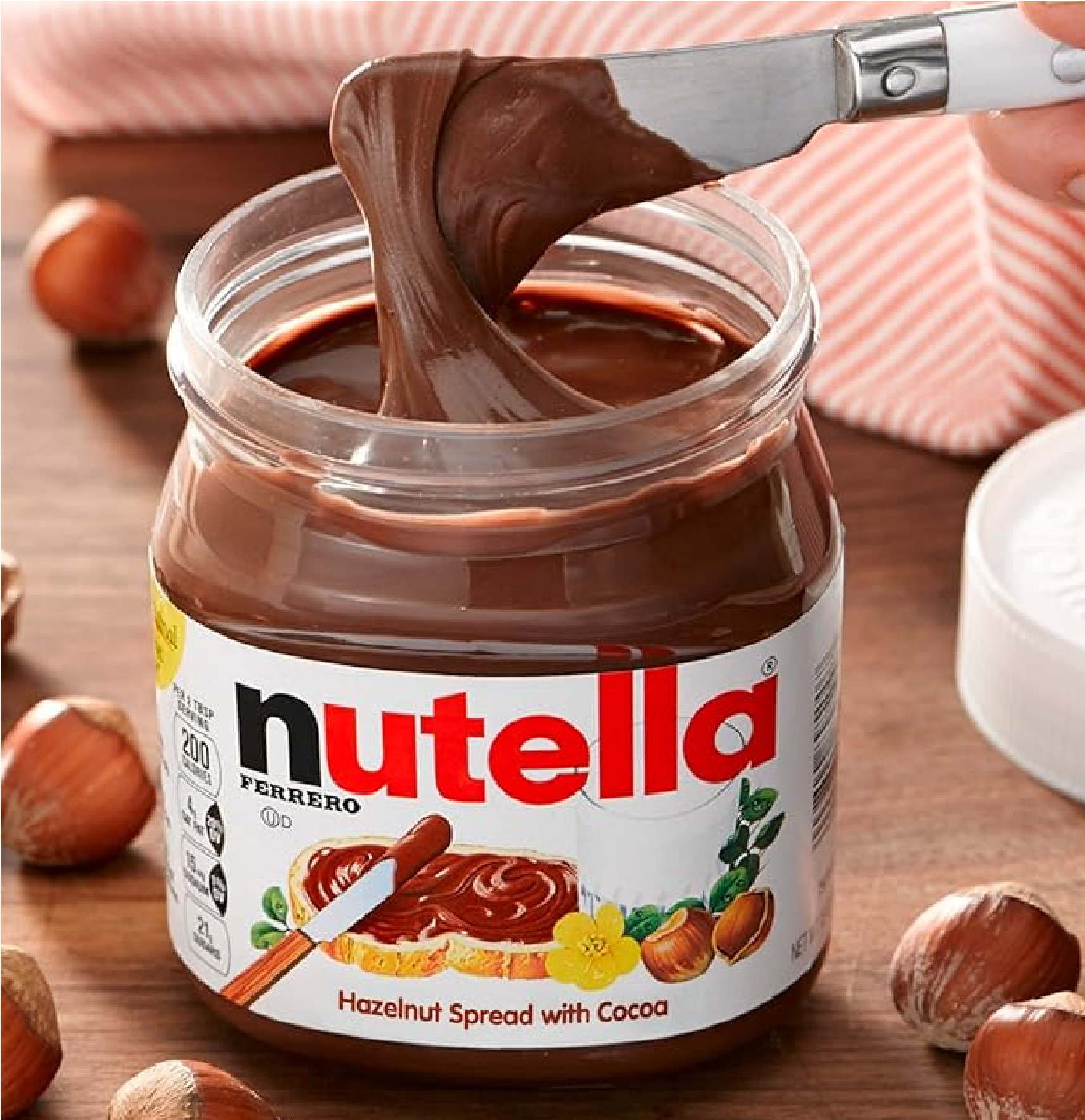 Nutella Hazelnut Spread With Cocoa For Breakfast 26.5 Oz Jar Holiday Baking And Desserts packaging may vary-back