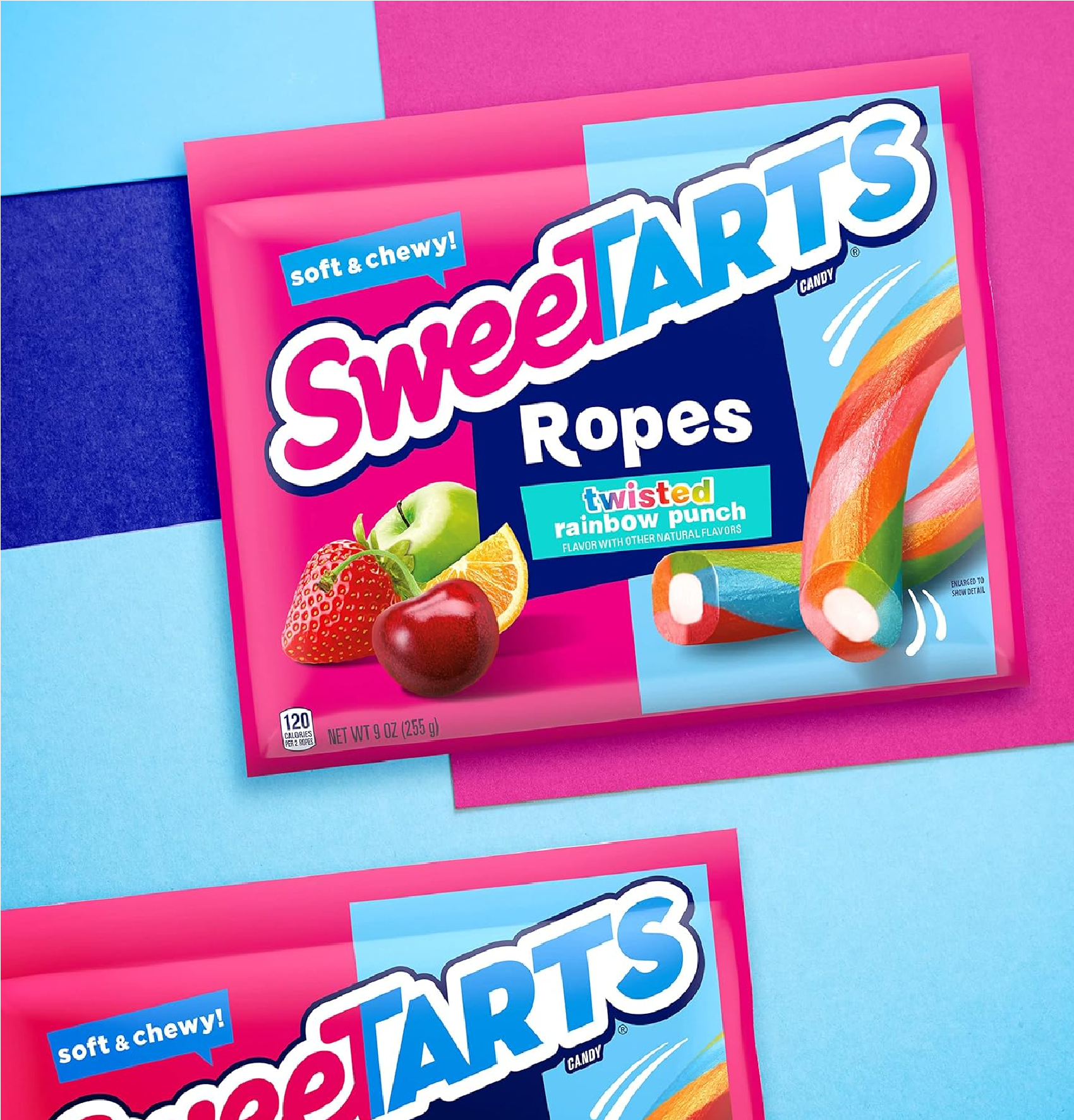 SweeTARTS Ropes Twisted Rainbow Punch Candy 9 Ounce Pouch-back