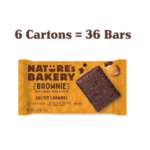 Nature’s Bakery Salted Caramel Brownie Bars Whole Grains Dates and Cocoa Plant Based Dairy-Free Snack Bar 6 Count Pack of 6-back