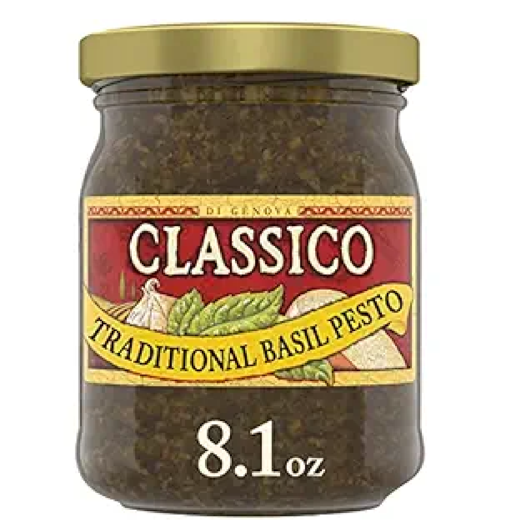 Classico Signature Recipes Traditional Basil Pesto Sauce & Spread 8.1 oz Jar-main