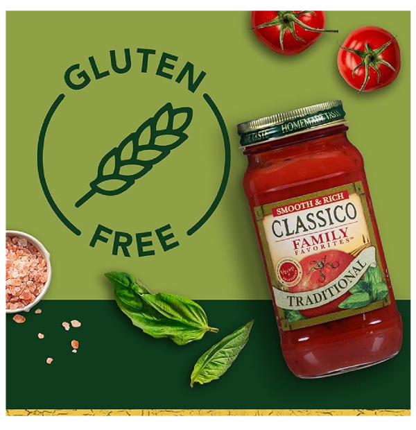 Classico Family Favorites Traditional Pasta Sauce 24 oz Jar-back