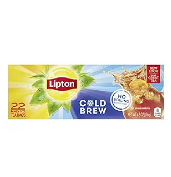 Lipton Cold Brew Iced Tea Bags Family Size 22 Count Pack of 6-main