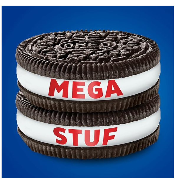 OREO Mega Stuf Chocolate Sandwich Cookies Family Size 17.6 oz-back