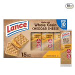 Lance Sandwich Crackers Made with Whole Grain Crackers Cheddar Cheese 10 Packs 6 Sandwiches Each-main