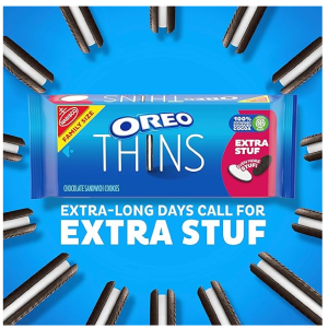 OREO Thins Extra Stuf Chocolate Sandwich Cookies Family Size 13.97 oz-back