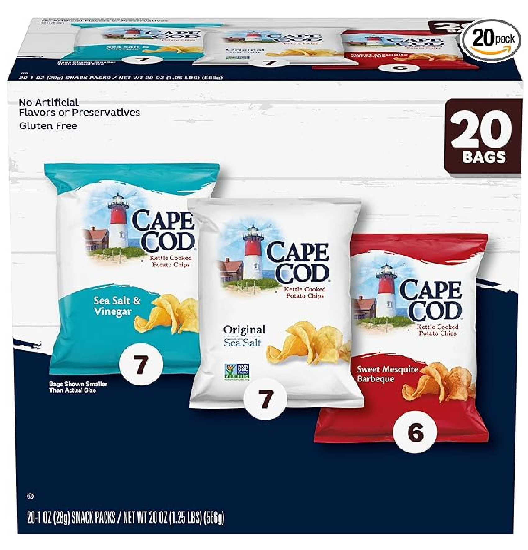 Cape Cod Potato Chips Variety Pack 1 Oz 20 Ct-main