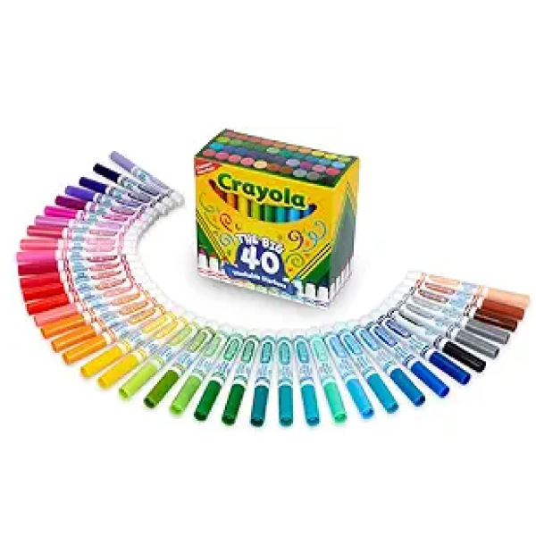 Crayola Ultra Clean Washable Markers 40 Count Coloring Markers for Kids Art Supplies Marker Set Gifts for Kids 3 4 5-main