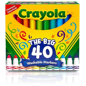 Crayola Ultra Clean Washable Markers 40 Count Coloring Markers for Kids Art Supplies Marker Set Gifts for Kids 3 4 5-back