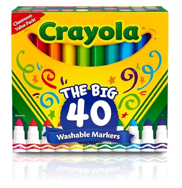 Crayola Ultra Clean Washable Markers 40 Count Coloring Markers for Kids Art Supplies Marker Set Gifts for Kids 3 4 5-back