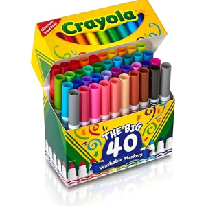 Crayola Ultra Clean Washable Markers 40 Count Coloring Markers for Kids Art Supplies Marker Set Gifts for Kids 3 4 5-back 2