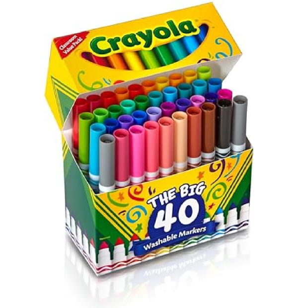 Crayola Ultra Clean Washable Markers 40 Count Coloring Markers for Kids Art Supplies Marker Set Gifts for Kids 3 4 5-back 2