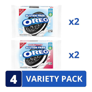 OREO Original & OREO Double Stuf Gluten Free Cookies Variety Pack 4 Packs-back