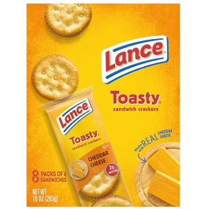 Lance Sandwich Crackers Toasty Cheddar 8 Individually Wrapped Packs 6 Sandwiches Each-back