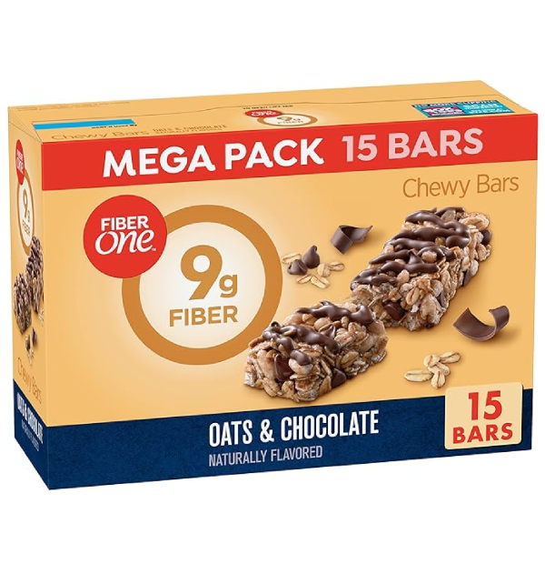 Fiber One Chewy Bars Oats & Chocolate Fiber Snacks Mega Pack 15 ct-main