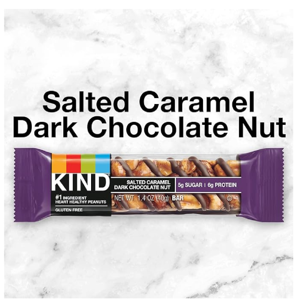 KIND Bars Gluten Free Salted Caramel & Dark Chocolate Nut Pack of 12-back