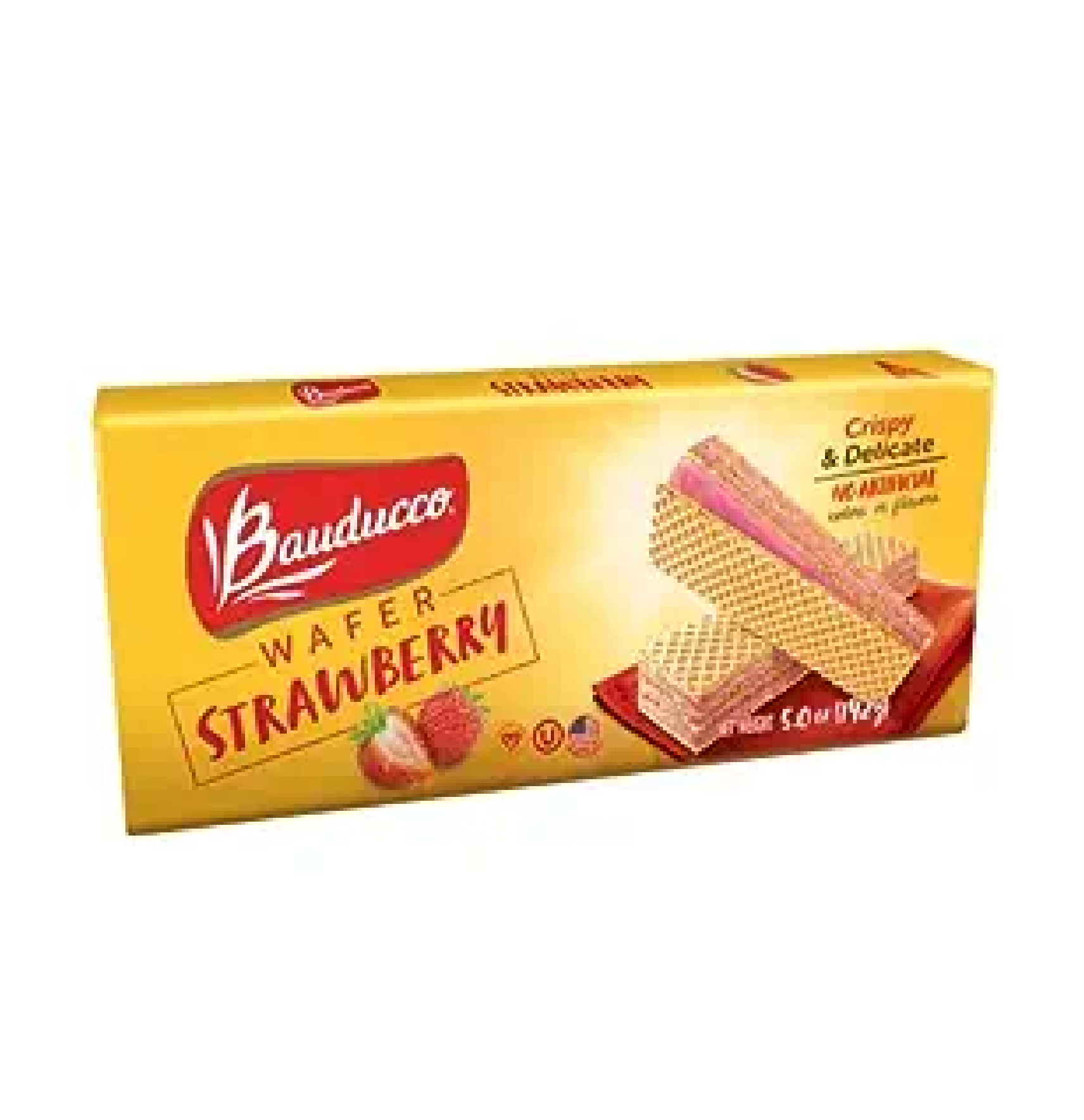 Bauducco Strawberry Wafers Crispy Wafer Cookies With 3 Delicious Indulgent Decadent Layers of Strawberry Flavored Cream Delicious Sweet Snack or Desert 5.0 oz Pack of 1-main