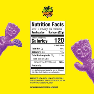 SOUR PATCH KIDS Grape Soft & Chewy Candy 8.02 oz-nf