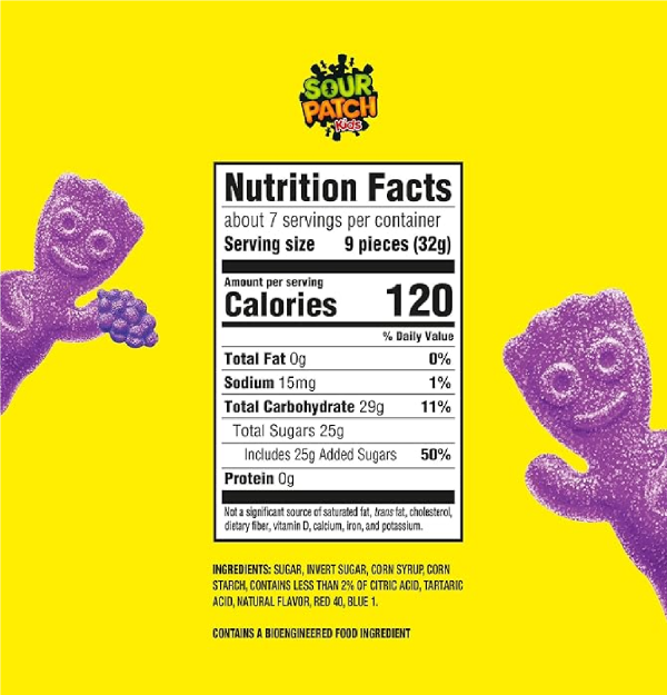 SOUR PATCH KIDS Grape Soft & Chewy Candy 8.02 oz-nf