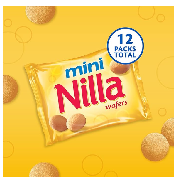 Nilla Wafers Mini Cookies Vanilla Wafers 12 Snack Packs-back