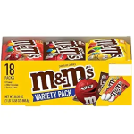 M&M'S Peanut, Peanut Butter & Milk Chocolate Variety Pack Full Size Milk Chocolate Candy Assortment 30.58 oz 18 ct-main