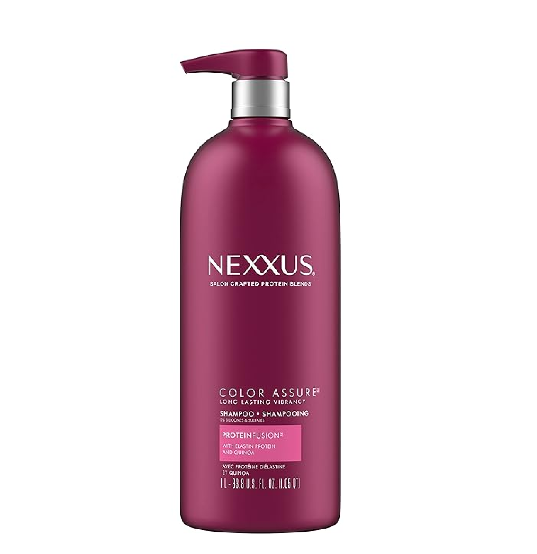 Nexxus Color Assure Sulfate-Free Shampoo with ProteinFusion For Color-Treated Hair for Enhanced Color Vibrancy Silicone Free Shampoo with Pump 33.8 oz-main