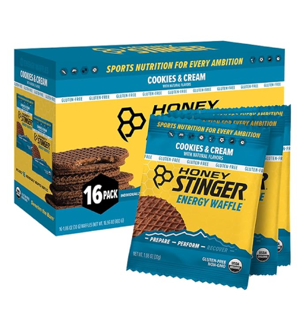 Honey Stinger Organic Gluten Free Cookies & Cream Waffle Energy Stroopwafel for Exercise Endurance and Performance Sports Nutrition for Home & Gym Pre & During Workout 16 Waffles 16.96 Ounce-main