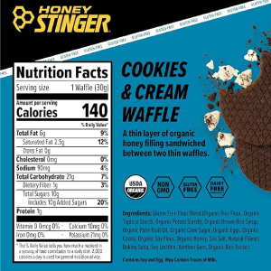 Honey Stinger Organic Gluten Free Cookies & Cream Waffle Energy Stroopwafel for Exercise Endurance and Performance Sports Nutrition for Home & Gym Pre & During Workout 16 Waffles 16.96 Ounce-nf