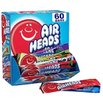 Airheads Candy Bars Variety Bulk Box Chewy Full Size Fruit Taffy Gifts Holiday Parties Concessions Pantry Non Melting Party 60 Individually Wrapped Full Size Bars-main