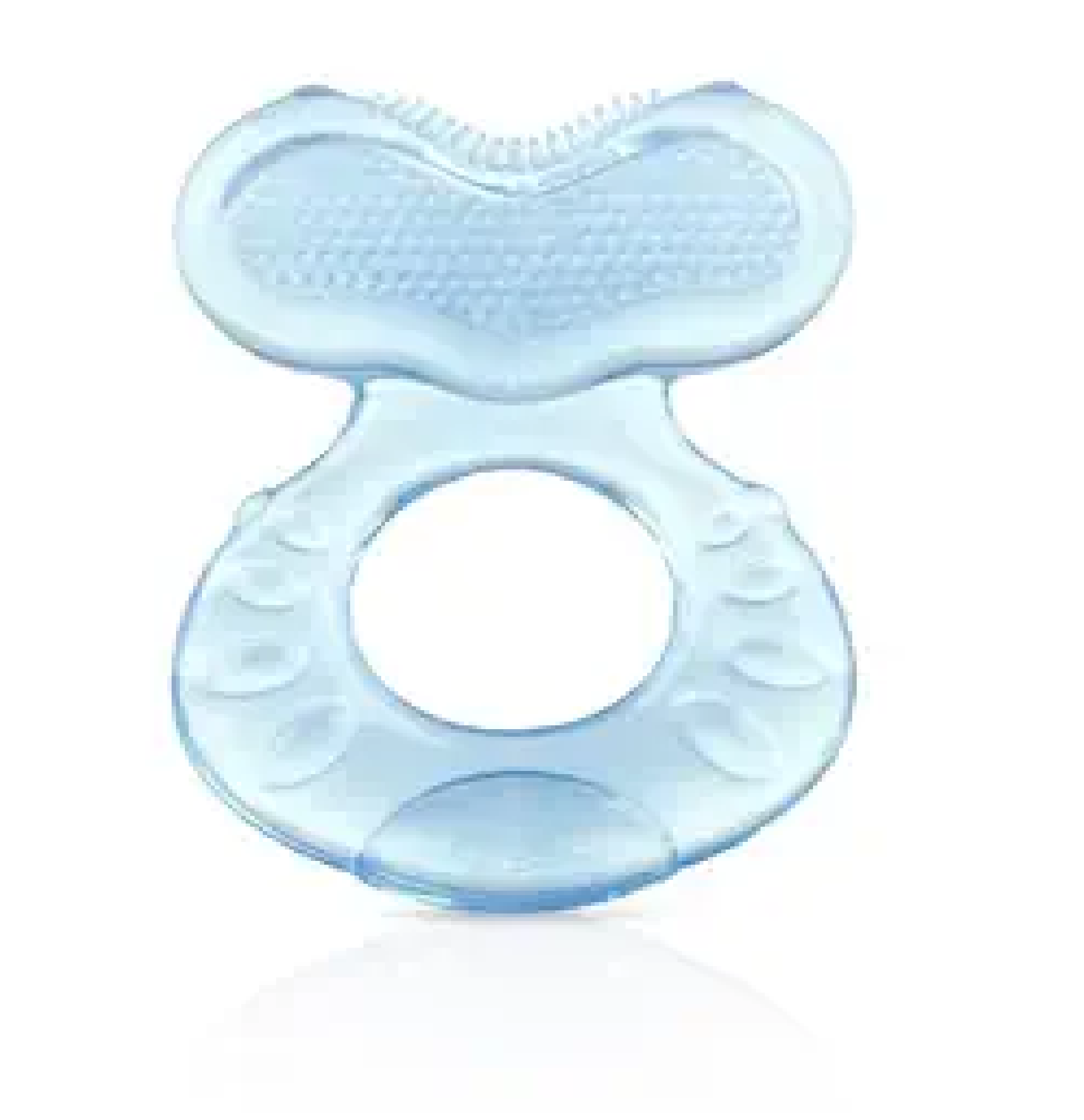 Nuby Silicone Teethe-eez Teether with Bristles Includes Hygienic Case Blue-main