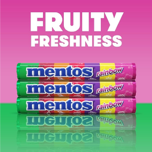 Mentos Chewy Mint Candy Roll Rainbow Non Melting Party 14 Pieces Bulk Pack of 15-back