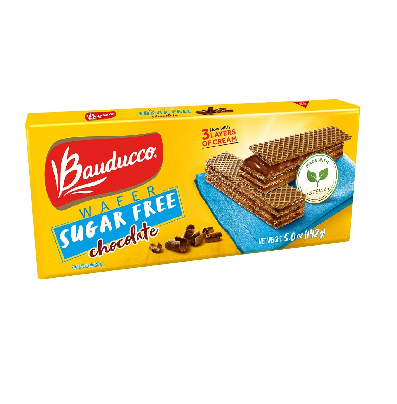 Bauducco Vanilla Wafer Cookies Sugar Free Delicious & Crispy Wafers 0g of added sugar 3 Creamy Layers Great for Snacks & Dessert No Artificial Flavors 5oz Pack of 1-main