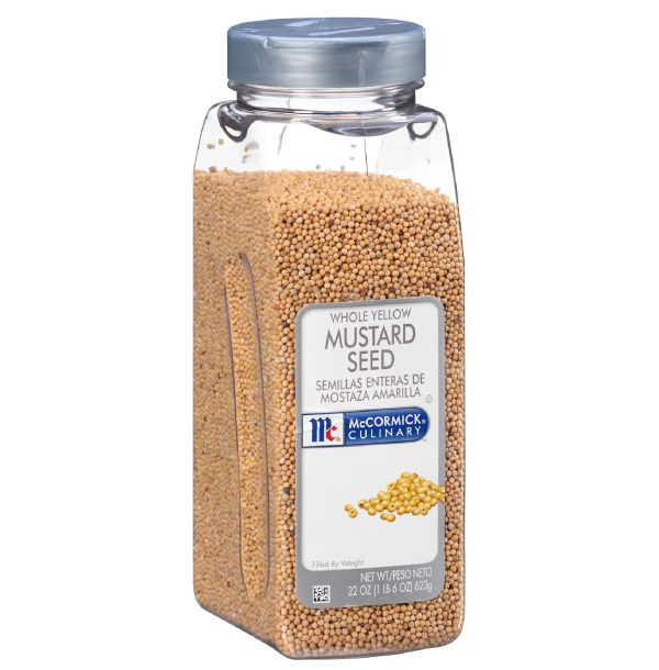 McCormick Culinary Whole Yellow Mustard Seed 22 Ounce Container of Yellow Mustard Seeds Perfect for Pickling House-Made Rubs and Dips-main